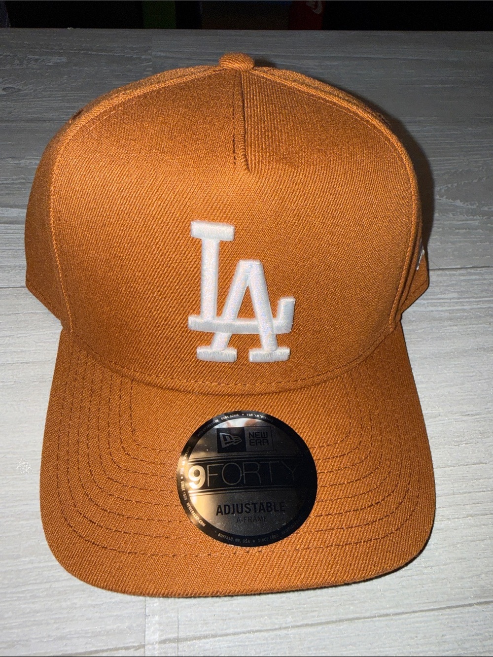 New Era Orange LA 9FORTY Adjustable Baseball Cap